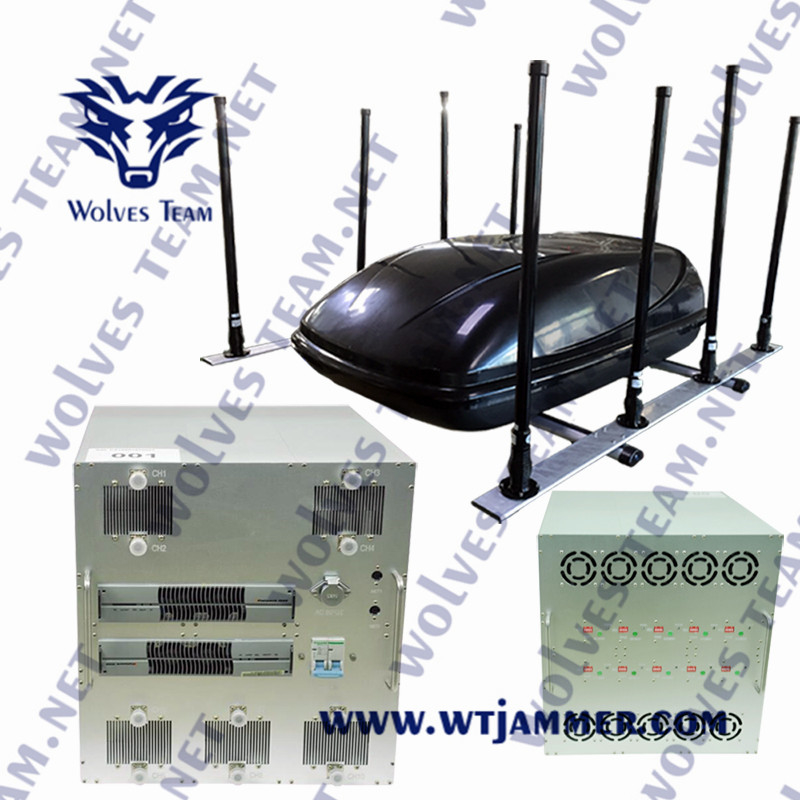 Jammer móvel exterior do sinal da frequência ultraelevada 300/400MHz do VHF 135MHz do construtor do jammer do sinal do telefone celular do veículo militar da proteção do VIP