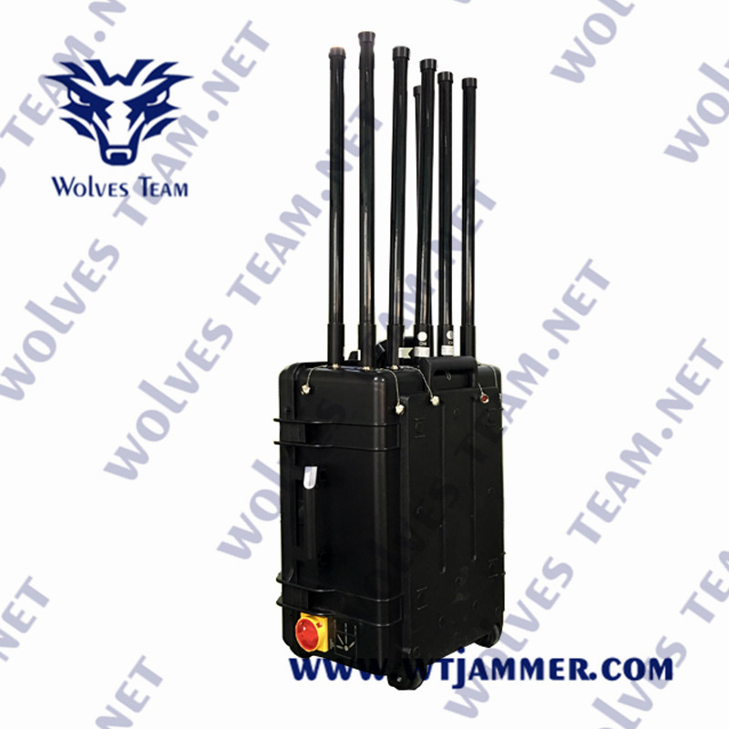 100 Watt Portátil 4 Bandas Drone Jammer de sinal IP65 impermeável GPSL1 WIFI2.4G WIFI5.8G Jammer de sinal