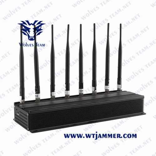 Jammer poderoso ajustável do sinal da G/M 5G do VHF do sinal Jammer/UHF do telefone celular das antenas Omni-direcionais Desktop