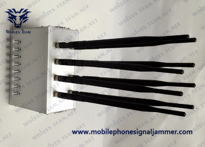 Antena ajustável do poder superior 8 do jammer do sinal do telefone celular que obstrui o jammer de WiFi GPS G/M CDMA 3G 4G 5G 100 medidores