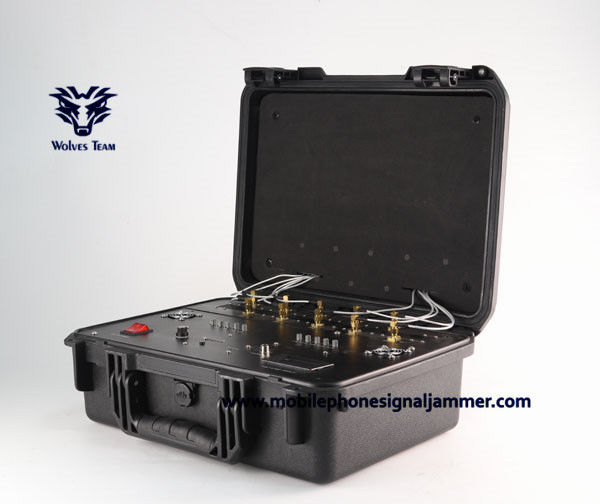 Jammer exterior impermeável do sinal de GPS do VHF da frequência ultraelevada de WIFI do telefone celular do poder superior dos canais da bomba 9 - 12 de IED