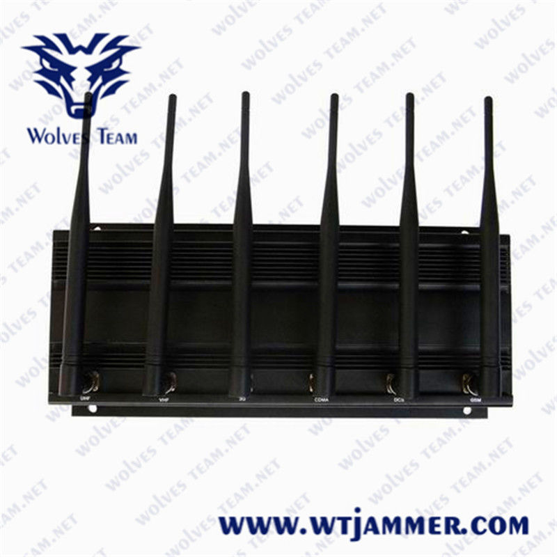 8 faixas 3G poderoso ajustável 4G todo o jammer de WIFI GPS Lojack do telefone celular