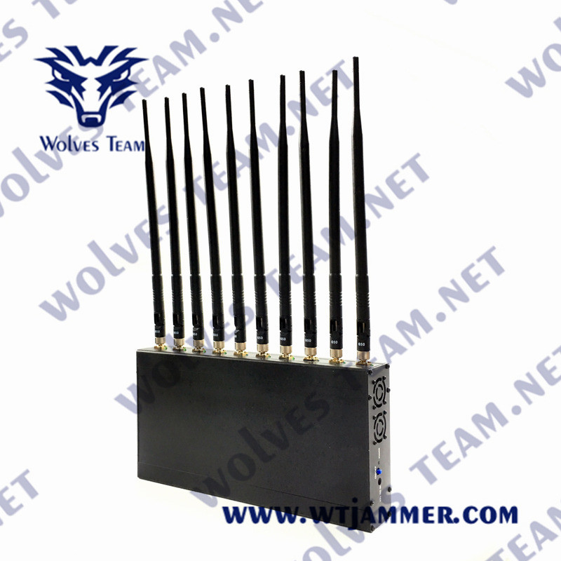 Antena interna do jammer 12W 3G 4G GPS WiFi LoJack 10 do sinal do VHF da frequência ultraelevada