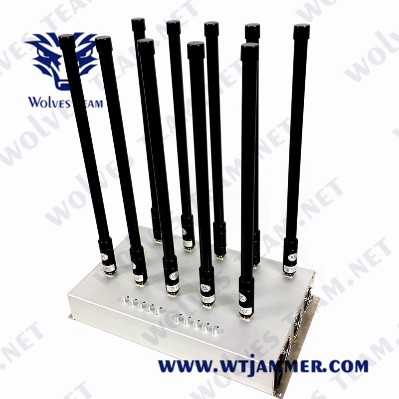 Jammer 2g 3g 4g 5g Wifi 5.8g do sinal do telefone celular da antena do ajuste 12