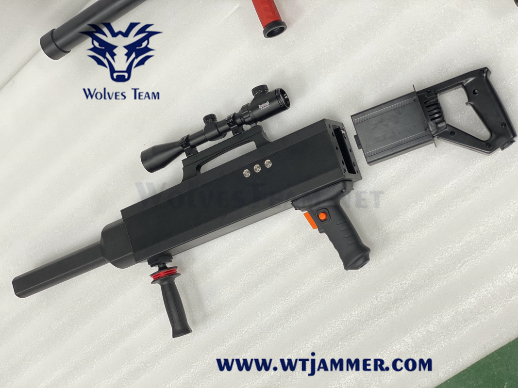 Tipo anti construtor do rifle do sinal de GPS Wifi da arma do jammer do zangão 1000-1500 medidores que interceptam o zangão