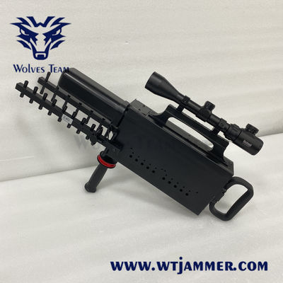 forma Handheld da arma do jammer de GPS do anti zangão do UAV 45w construída na bateria
