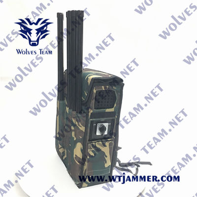 8 Bandas 120W Alta Potência VHF UHF 2G 3G 4G Wifi Mochila Jammer de sinal para militares
