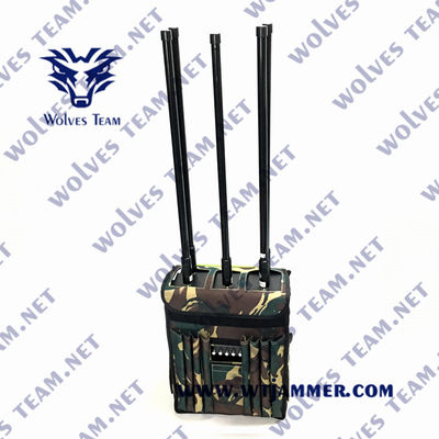 Interruptor de sinal de mochila de antena omnidirecional para GSM 3G 4G 5G GPS WIFI UHF VHF Até 200 metros Distância de interferência