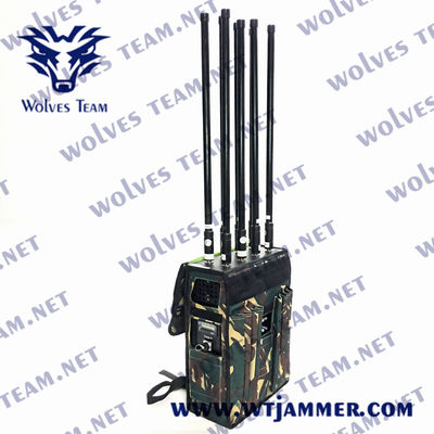 Bloqueador de Sinal de Mochila 80W-160W Para Interferência de Sinal GSM 3G 4G 5G GPS WIFI UHF VHF