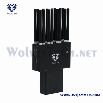 16 Bandas 2G 3G 4G 5G Wi-Fi UHF VHF GPS Lojack Handheld Tipo Cell Phone Signal jammer