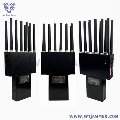 14 bandas portáteis, bloqueador de sinal de telemóvel 2G3G 4G 5G RF WIFI GPS Bloqueador 25 metros