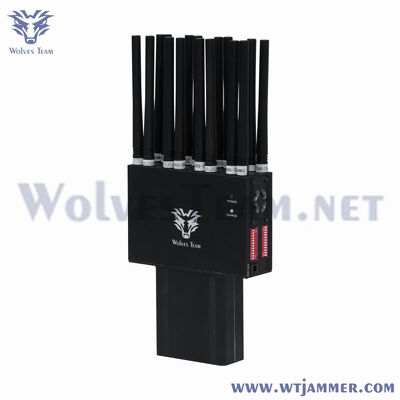 16 bandas portáteis telefone móvel 2G 3G 4GLTE 5G interferência de sinal RF Bloqueador Wifi2.4g GPS interferência de sinal 30 metros
