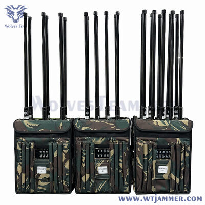 160w Rf Power Backpack Jammer Signal All Cell Phone Signal Jammer com 5dBi Antenna Omni-direcional Externa assegurando uma ampla cobertura de área