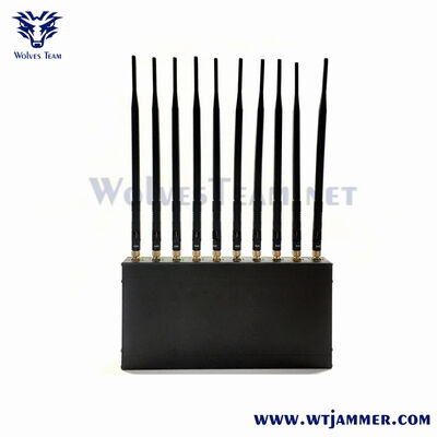 10 antenas de alta potência 5G Jammer bloqueiam 2G 3G 4G 5G WiFi GPS e sinais de drone
