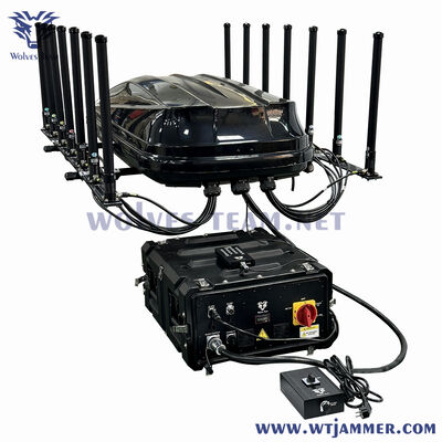 8 canais de RF independentes 400W Waterproof veículo jammer