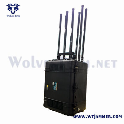 Bloqueador portátil do RF da frequência completa do sistema do jammer da mala de alta potência de 8 canais para a cobertura da grande área