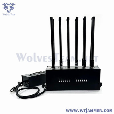 12 bandas 800W High Power 5G/WiFi/GPS Jammer, cobertura 100-250m Anti-Tracking