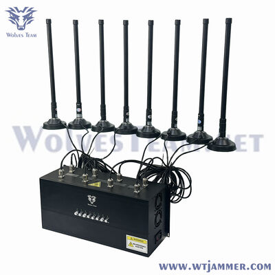 12 Bands High-Power Desktop GPS/WiFi/Drone Signal Blocker, 50-300m Coverage for Security Sites