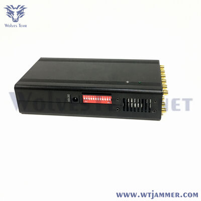 12 antenas jammer poderoso portátil do sinal do celular/GPS/4G/WiFi de 12 watts, jammer do sinal do VHF da frequência ultraelevada