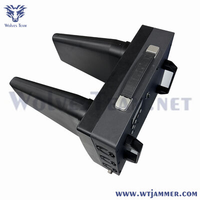 Grau tático de alta potência anti drone jammer antenas direcionais duplas grandes cobertura de bloqueio ultra ampla
