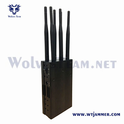 6 Banda 18W de alta potência Blocos de interferência de sinal portátil Todas as frequências 2G 3G 4G 5G WiFi GPS etc.