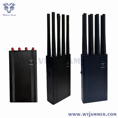 Dispositivo portátil de proteção de privacidade RF de alta potência 16W 8 antenas Suporte de cobertura de 30 metros Lojack GPS GSM Equipamento de gerenciamento de frequência celular