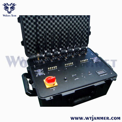 350W Drone Signal Jammer Impermeável Ventilador Refrigerado Rack Recinto Com Casters Durável