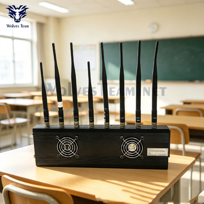 40W 8 bandas Desktop anti jammer de sinal de trapaça para salas de exames escolares