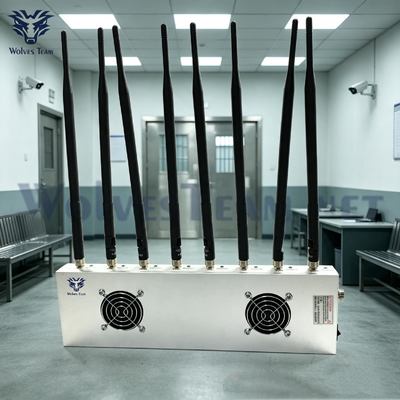 8 Bandas 40W Bloqueador de Sinal de Mesa de Alta Potência Multi-banda para Celular e Rastreador GPS para Centros de Detenção e Instalações Correcionais