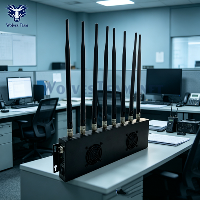 8-Antenna Telefone de alta potência e bloqueador de sinal de interferência GPS para estúdios confidenciais de pesquisa e desenvolvimento