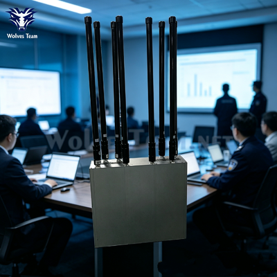 8 canais de antenas ajustáveis Full-Band Wireless Signal Blocker Anti-Eavesdropping Jammer para conferência oficial segura e aplicação da lei