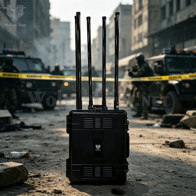 Portable Signal Jammer Providing Signal Disruption with Remote Control for Safety in Bomb Disposal and EOD Temporary Sites