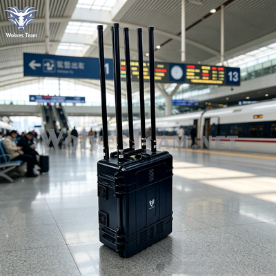 500-2000M Jammer de Sinal Combinado em Maleta de Alta Potência e Longo Alcance com Canais de Frequência Personalizáveis para Locais de Estações Ferroviárias e de Trânsito Movimentadas e de Alto Volume