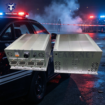 Bloqueador de Sinal Montado em Veículo 400W Alta Potência 8 Bandas Distância de Blindagem 500-1000M para GPS WiFi Bluetooth 3G 4G 5G