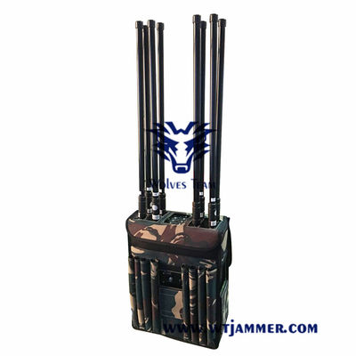GSM 800mhz Wi-Fi 2.4G 3G 4G GPS 50m Backpack Jammer de sinal