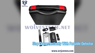 Detector portátil de drones equipado com bateria recarregável integrada