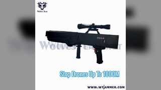 bloqueador portátil do UAV do jammer do sinal do zangão do tipo arma 40W anti com escala de bloqueio longa